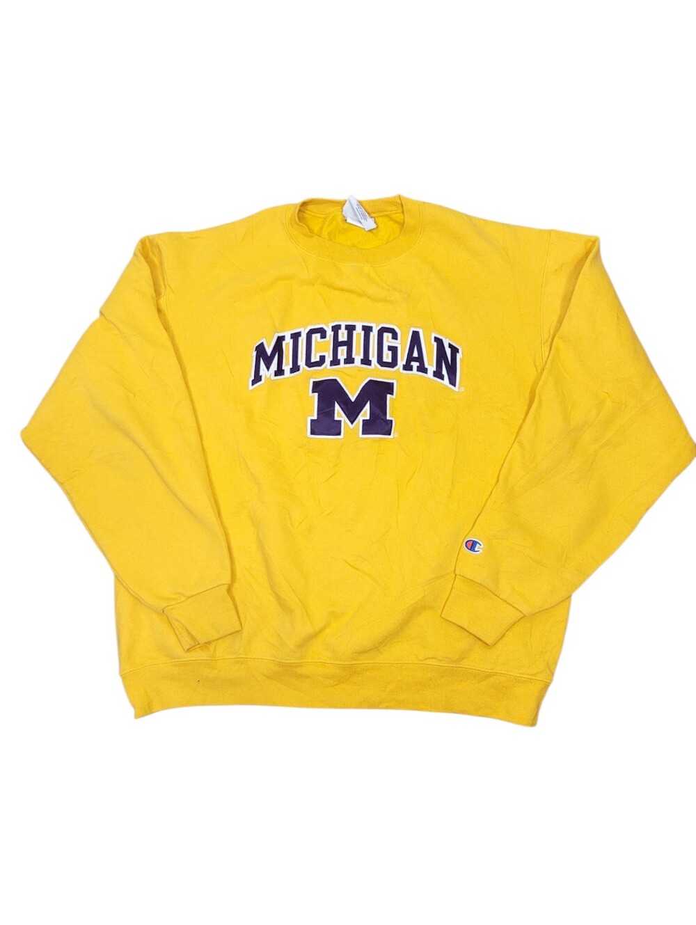 Y2K Champion Michigan Yellow Sweatshirt Top Size: Large